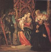The Virgin and Child with Saints Justin and George and a Benedictine (mk05) VERONESE (Paolo Caliari)